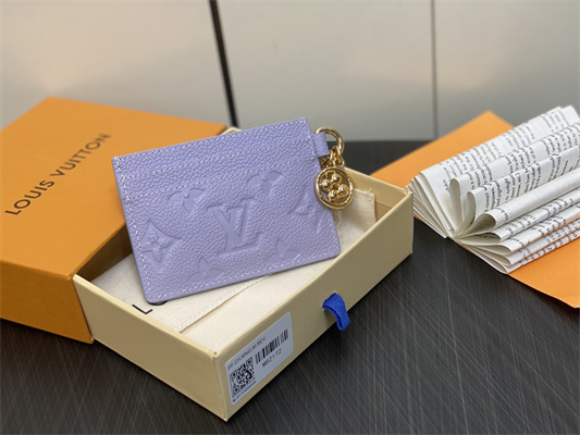 L.V Charms Card Holder Monogram Empreinte Lt Purple M82172