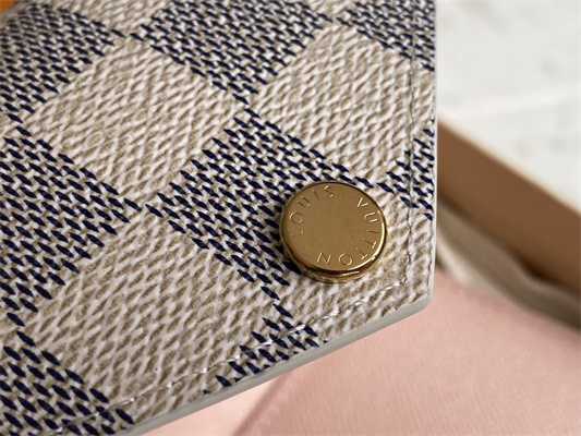 L.V Victorine Wallet Damier Azur Inside Pink N41938