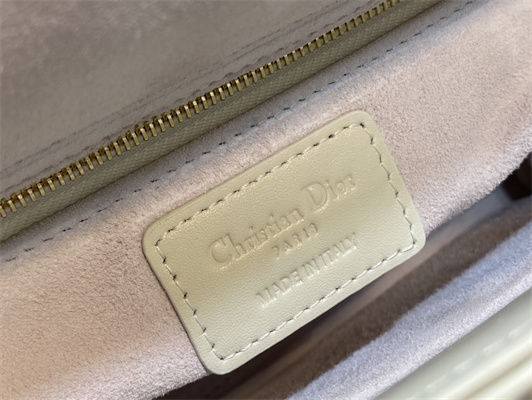 CD Small Lady Di.or My ABCDior Bag Cannage Calfskin With Diamond Motif  White