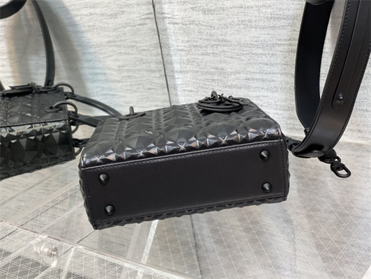 CD Small Lady Di.or My ABCDior Bag Cannage Calfskin With Diamond Motif Black