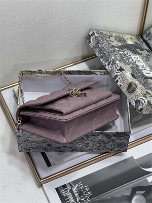 CD Miss Dior Chain Pouch Cannage Lambskin Peony Pink