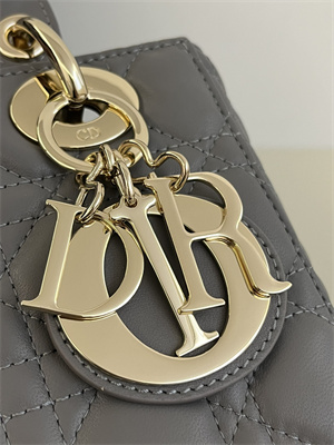 CD Small Lady Di.or My ABCDior Bag Cannage Lambskin Gold Tone Metal Taupe