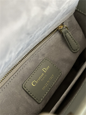 CD Small Lady Di.or My ABCDior Bag Cannage Lambskin Gold Tone Metal Stone Grey