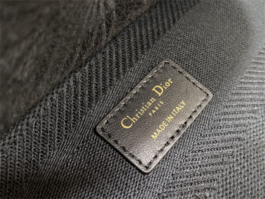 CD Medium Lady Di.or D-Lite Bag Black D-Lace Embroidery With 3D Macrame Eeffect