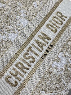 CD Medium Lady Di.or D-Lite Bag Butterfly Around The World Embroidery Gold Tone and White