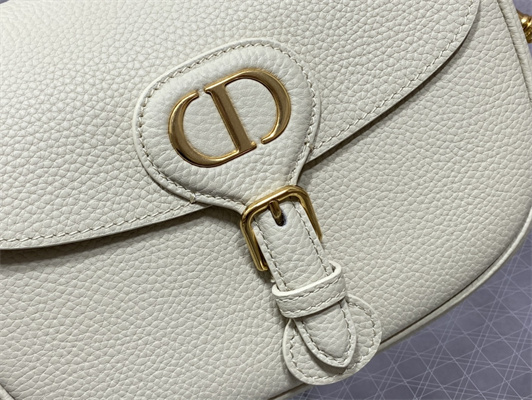 CD Medium Di.or Bobby Bag Grained Calfskin White