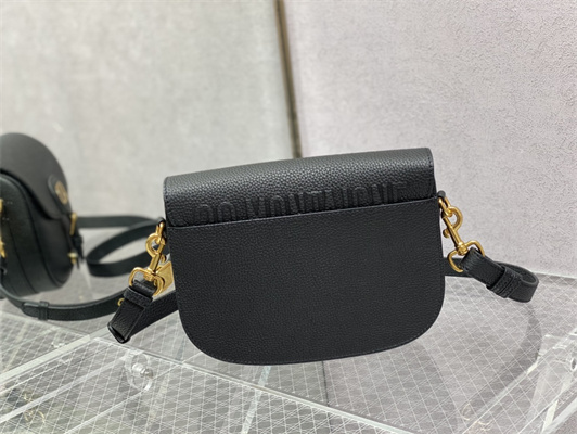 CD Medium Di.or Bobby Bag Grained Calfskin Black