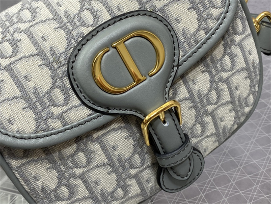 CD Small Di.or Bobby Bag Grey Oblique Jacquard
