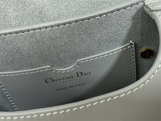 CD Small Di.or Bobby Bag Box Calfskin Stone Grey