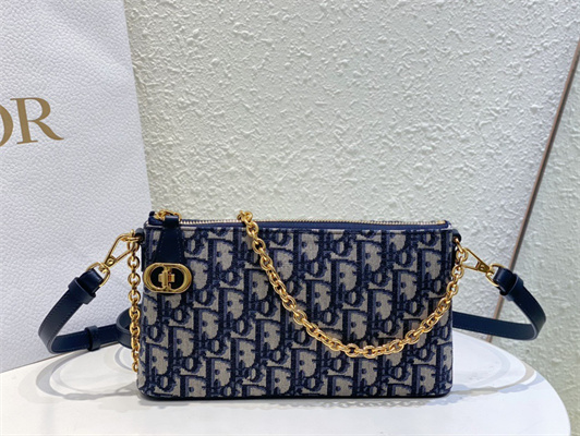 CD Miss Dior Midi Bag Blue Oblique Jacquard
