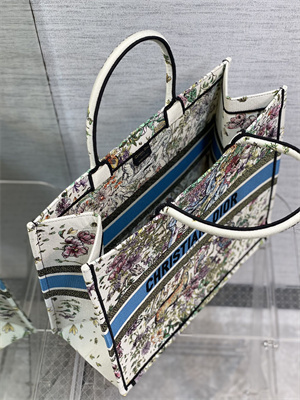 CD Large Book Tote D-Constellation Embroidery White Multicolor