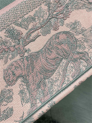 CD Large Book Tote Toile de Jouy Embroidery Pink and Grey