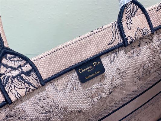 CD Large Book Tote Jardin Botanique Embroidery Pink