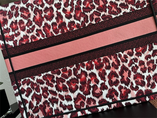 CD Large Book Tote Pink Multicolor Mizza Embroidery