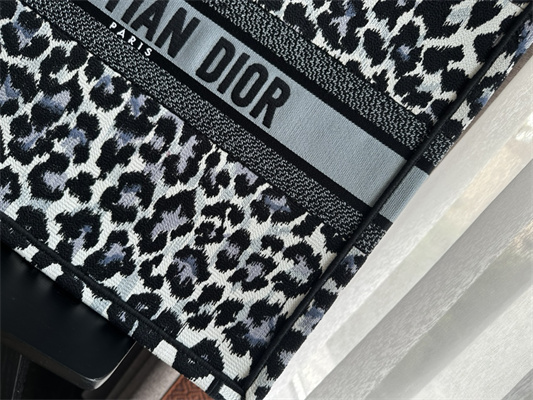 CD Large Book Tote Black Multicolor Mizza Embroidery