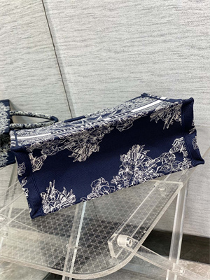 CD Large Book Tote R??ve d’Infini Embroidery Blue and White