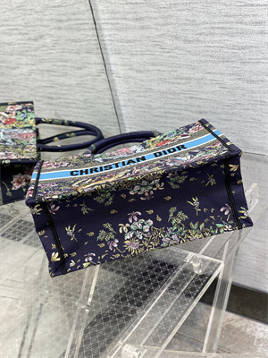 CD Medium Book Tote D-Constellation Embroidery Black Multicolor