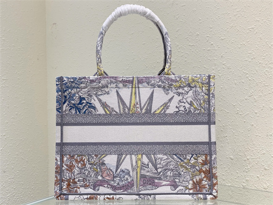 CD Medium Book Tote R??ve d’Infini Embroidery Grey