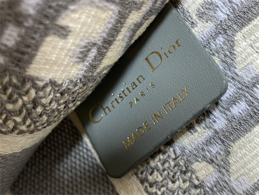 CD Mini Book Tote Grey Oblique Embroidery