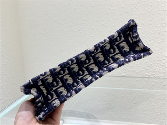 CD Mini Book Tote Blue Oblique Embroidery