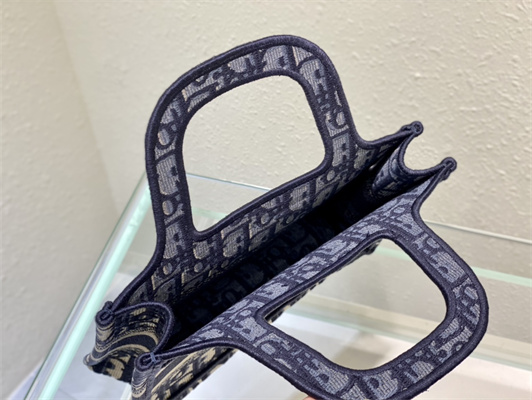 CD Mini Book Tote Blue Oblique Embroidery