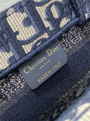 CD Mini Book Tote With Strap Blue Oblique Embroidery