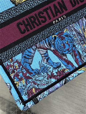 CD Small Book Tote Voyage Toile de Jouy Embroidery Blue Multicolor