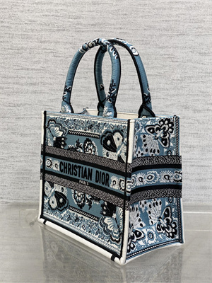 CD Small Book Tote Butterfly Bandana Embroidery Blue Multicolor