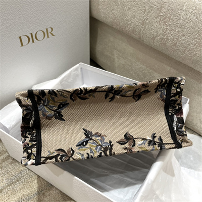 CD Small Book Tote Jardin d’Hiver Embroidery Beige Multicolor
