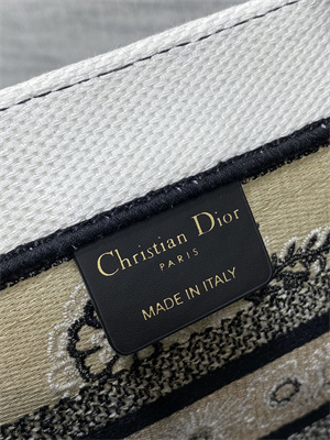 CD Small Book Tote Butterfly Bandana Embroidery Beige Multicolor