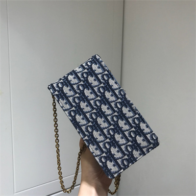 CD Phone holder With Chain Blue Oblique Jacquard