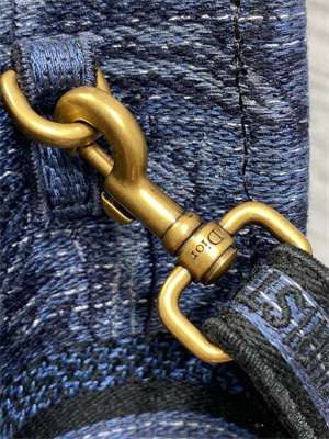 CD Mini Vertical Di.or Book Tote With Strap Toile de Jouy Embroidery Denim Blue