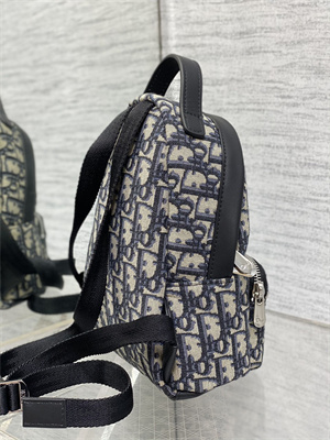 Di.or Kid’s Mini Rider Backpack Beige and Blue Oblique Jacquard