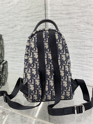 Di.or Kid’s Mini Rider Backpack Beige and Blue Oblique Jacquard