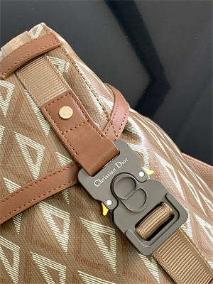 Large Di.or Hit The Road Backpack Brown CD Diamond Canvas