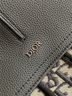 Di.or Motion Backpack Beige and Black Oblique Jacquard and Black Grained Calfskin