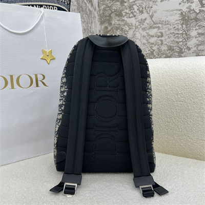 Di.or Rider Backpack Beige and Black Oblique Jacquard