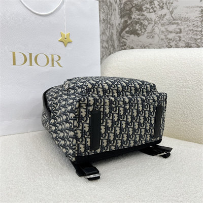 Di.or Rider Backpack Beige and Black Oblique Jacquard