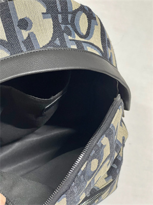 Di.or Mini Rider Backpack Beige and Black Maxi Oblique Jacquard