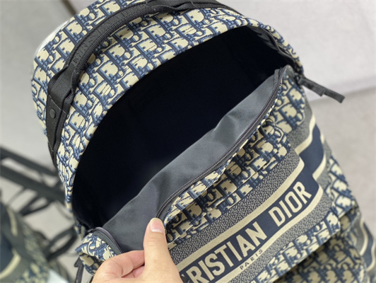 Di.or Travel Backpack Blue Oblique Jacquard