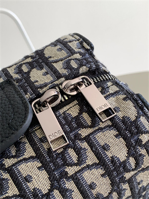 Di.or Lingot 22 Shoulder Bag Beige and Black Oblique Jacquard