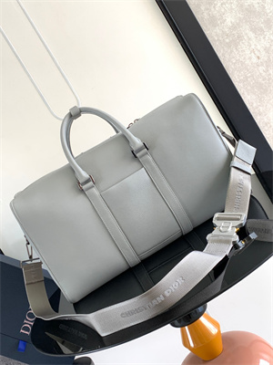 Di.or Lingot 50 Travel Bag Grey Grained Calfskin
