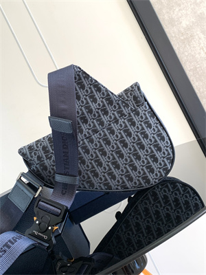 Di.or Saddle Bag Denim Blue Oblique Jacquard
