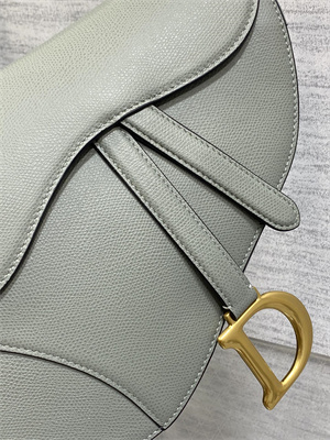 CD Saddle Bag Grained Calfskin Stone Grey Color