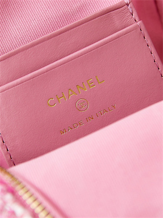 Cha.nel Mini Backpack Tweed Gold-Tone Metal Pink AP3753