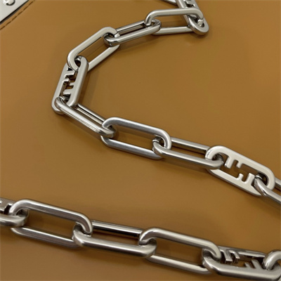 Fen.di Peekaboo Cut Medium Leather Bag Brown Color