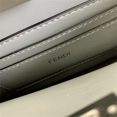 Fen.di Peekaboo ISeeU XCross Leather Bag Grey Color