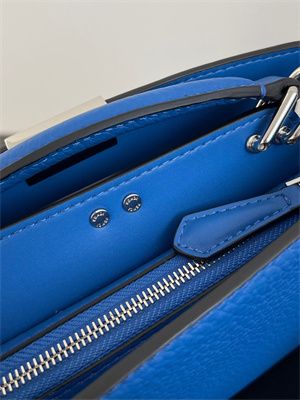 Fen.di Peekaboo ISeeU XCross Leather Bag Blue Color