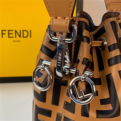 Fen.di MON TRESOR Brown Leather Mini Bag With FF Motif