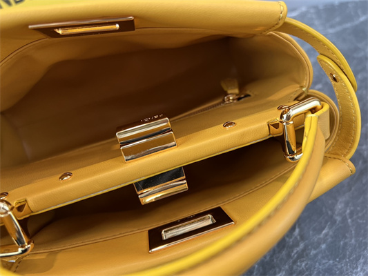 Fen.di Peekaboo Mini Leather Bag Yellow Color